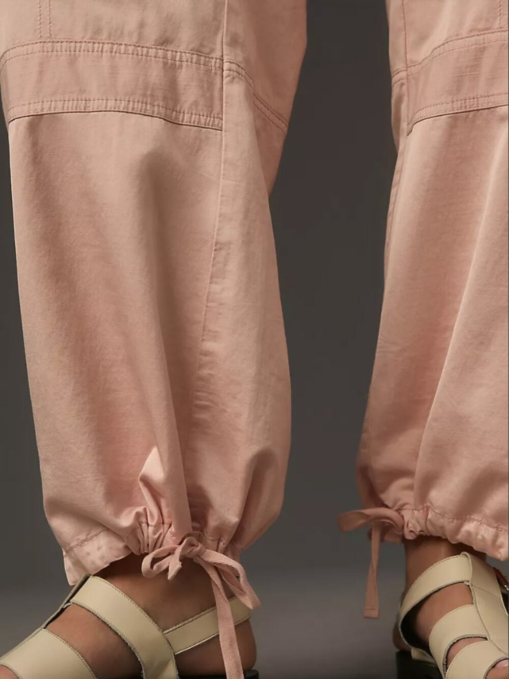 Anthropologie Pilcro Satin Parachute Pants 31 Blush Pink Wide Leg Baggy $179 - Picture 3 of 16